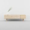 mueble TV madera natural y patas