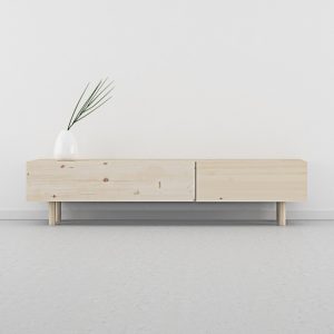 mueble TV cajones madera natural