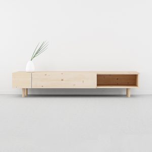 mueble TV nórdico madera 2 cajones