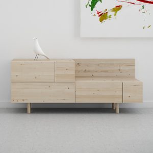 mueble recibidor cajones madera maciza diseño original