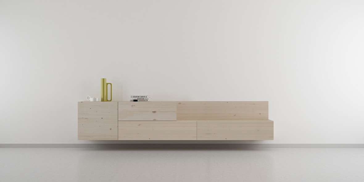 mueble tv madera maciza abeto color natural diseño escandinavo