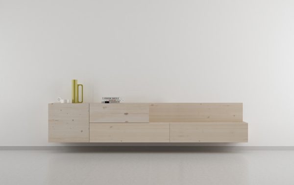 mesa tv madera maciza de abeto color natural de diseño escandinavo