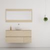 mueble de baño de madera suspendido color natural madera maciza