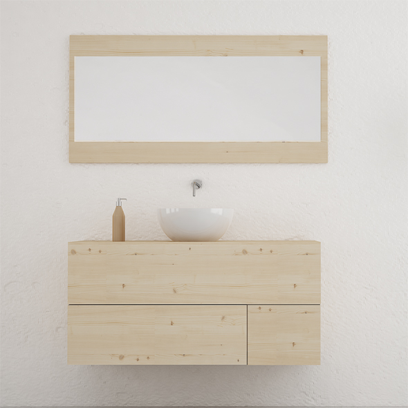 mueble lavabo madera natural