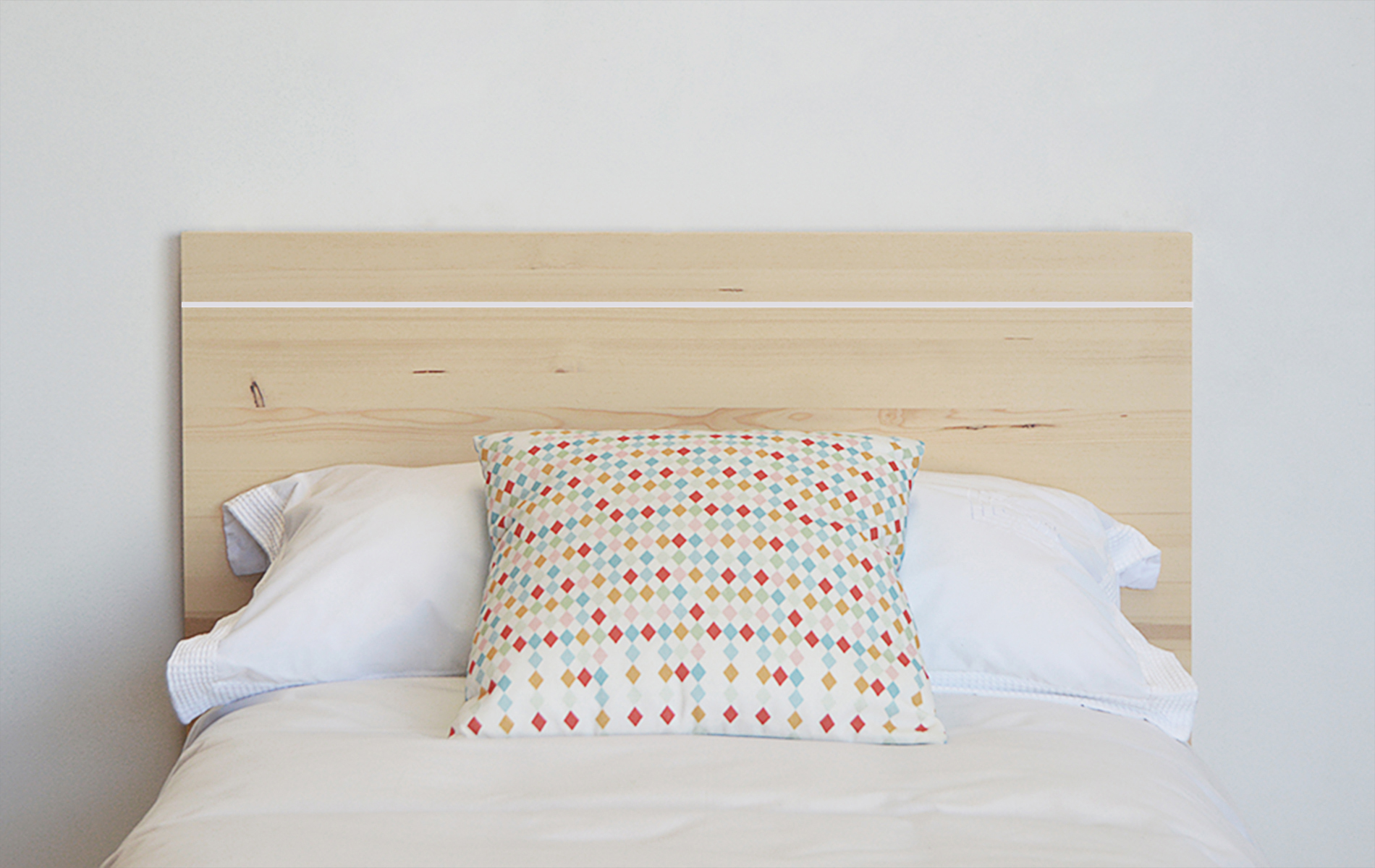 cabecero de cama individual estilo nórdico madera natural