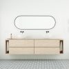 mueble de baño a medida color natural con cajones suspendido