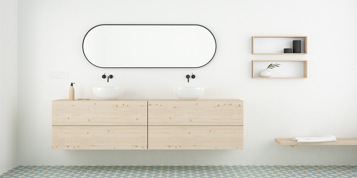 mueble de baño con 4 cajones madera maciza de diseño