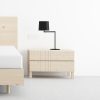 mesita de dormitorio de 2 cajones color natural diseño escandinavo