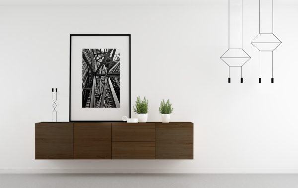 mueble de salón madera maciza de diseño para TV color nogal