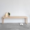 banco de madera natural de fresno macizo estilo nórdico de diseño. A medida.