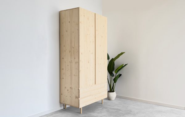 armario madera maciza de 100cm de 2 puertas y 2 cajones