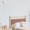 cabecero de cama de 90 de madera maciza natural y relleno de lana merino 100%