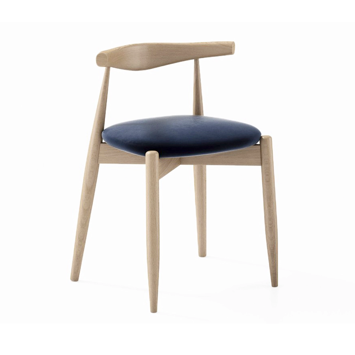 silla de comedor de madera maciza natural con respaldo madera curvado